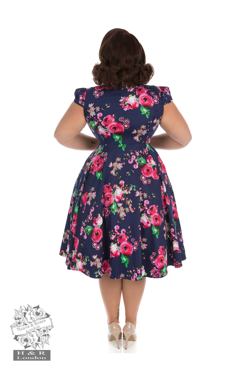 Midnight Garden Floral Tea Dress